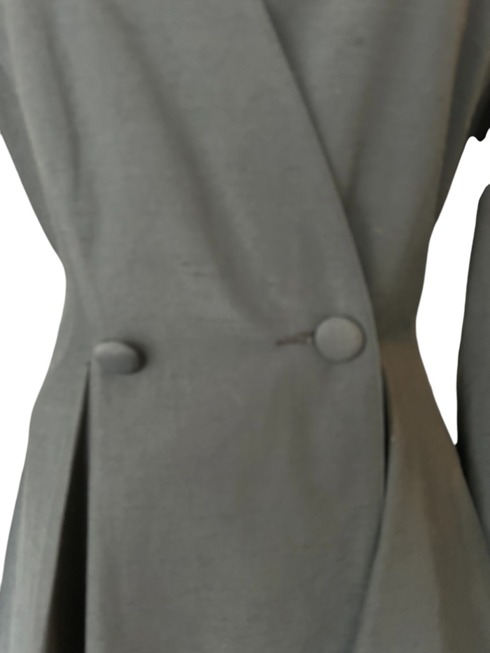 Vintage Louben Peplum Wrap Blazer Black Charcoal Tailored Minimalist - S - Picture 6 of 14